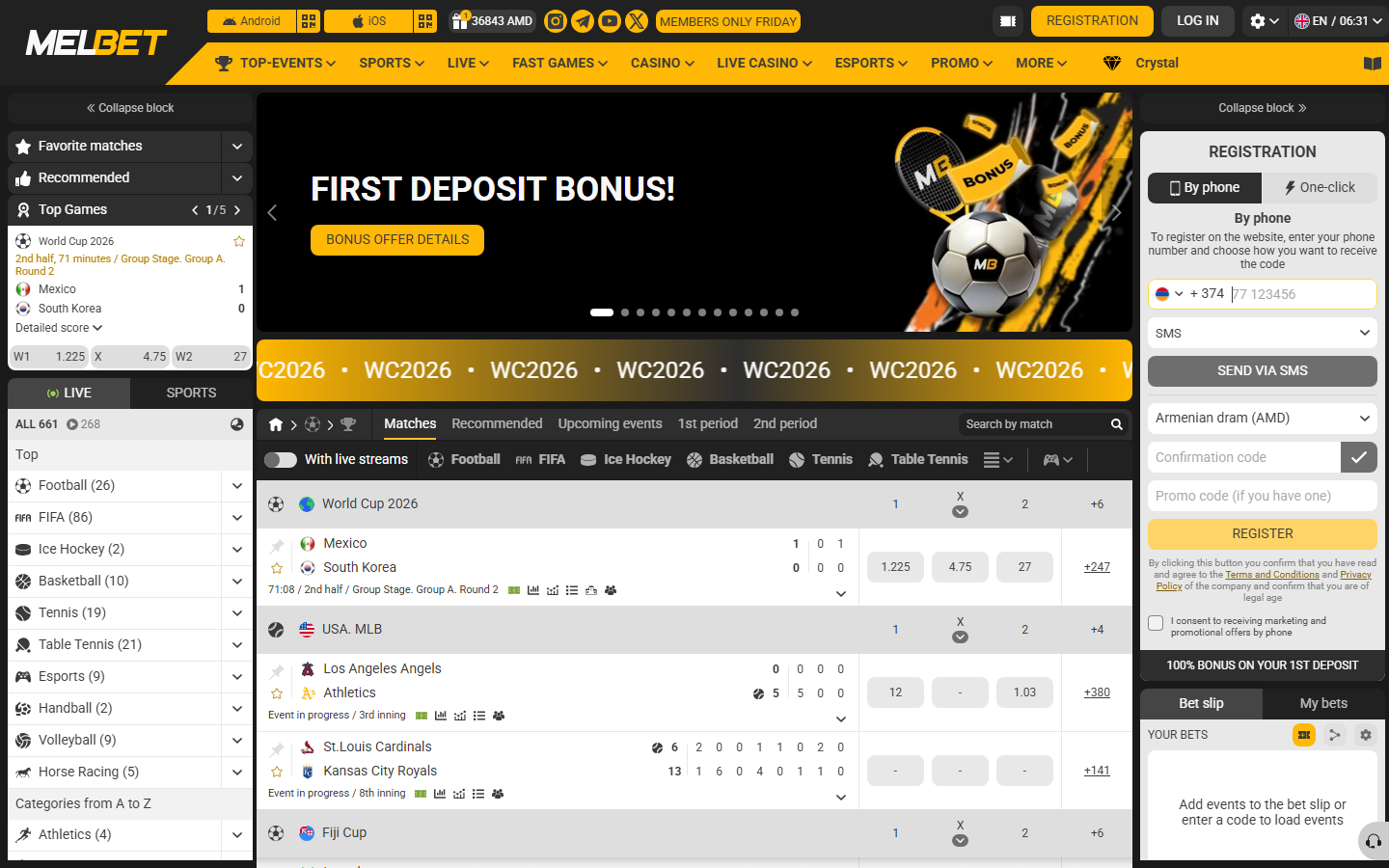 Melbet public page screenshot for online casino checks